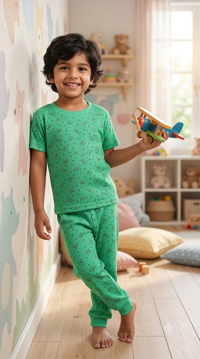 Green Top & bottom-set (1-6 years )Code:SA