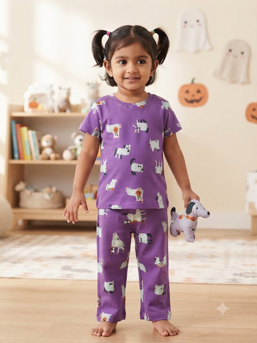 Purple Top & bottom set (6 months-3 years )