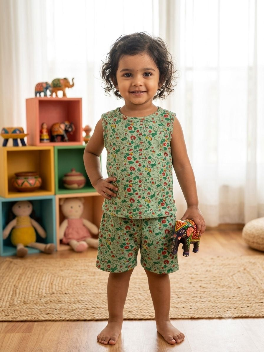 Green short set (6 month-4 years) CodeAs