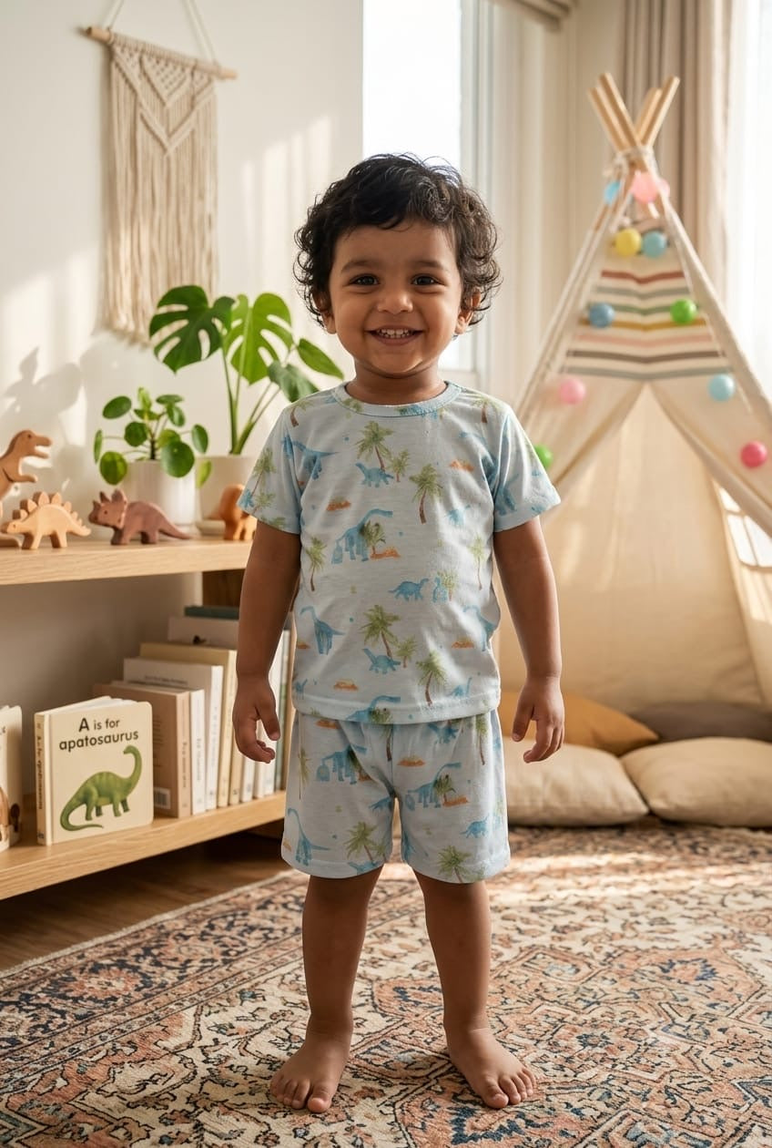 Blue Dino Short set (1- 3 years)
