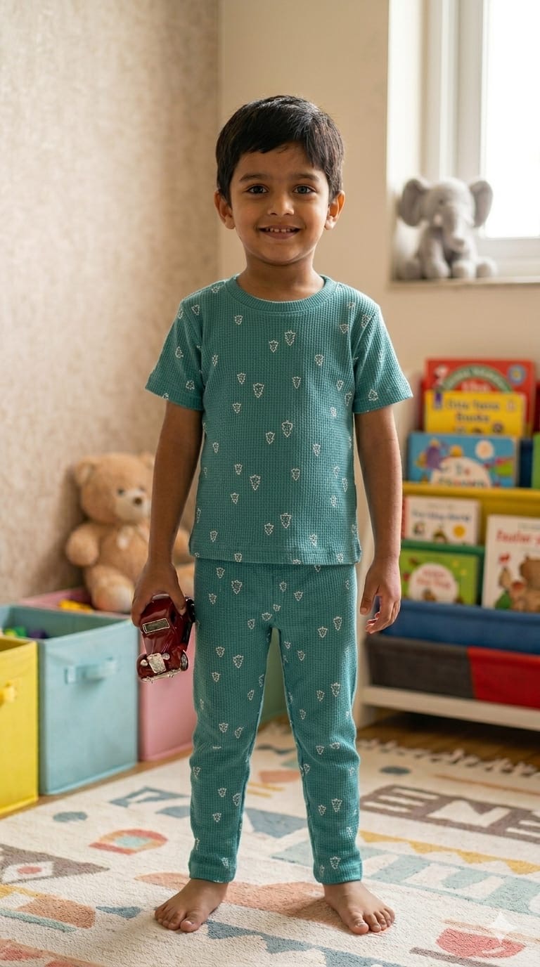 Floral ribbed Coord set (1-6 years )Code:SA