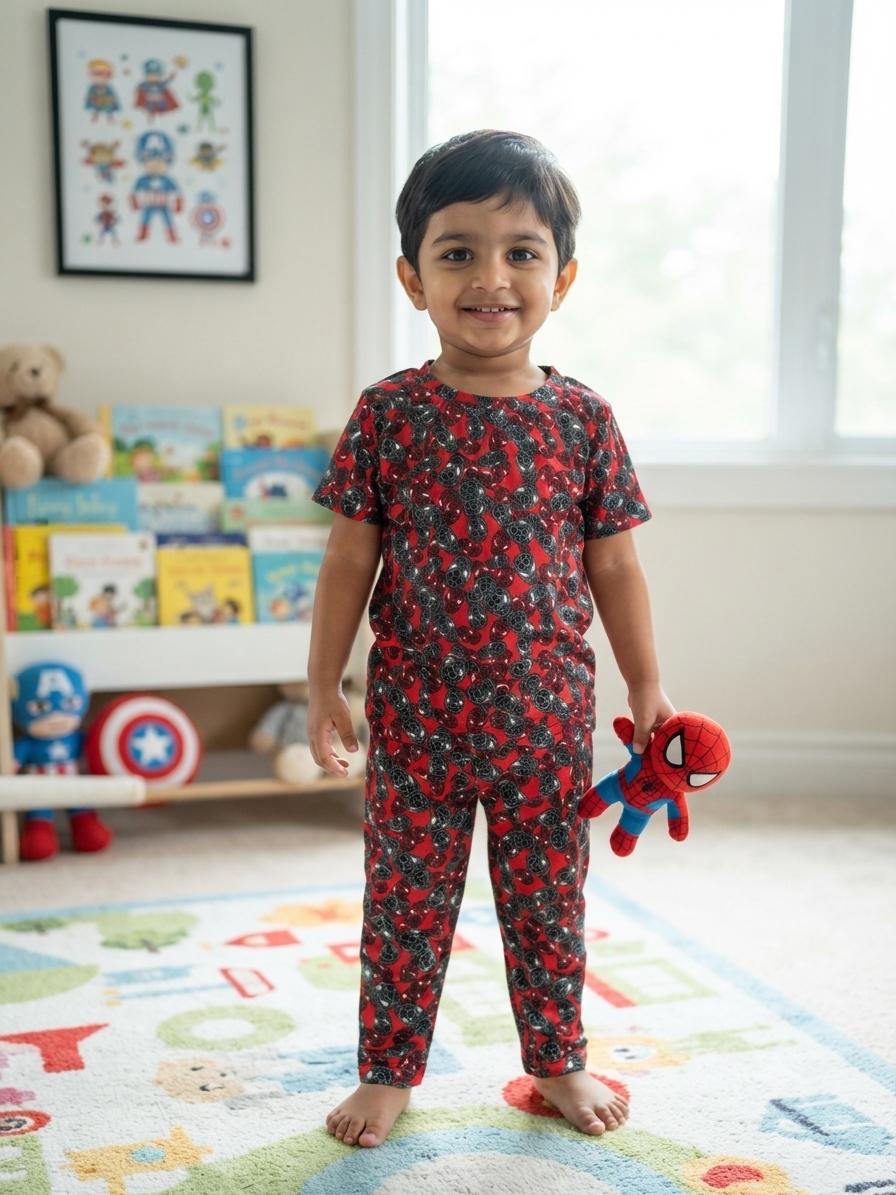Black red Top & bottom set (6 months-3 years)