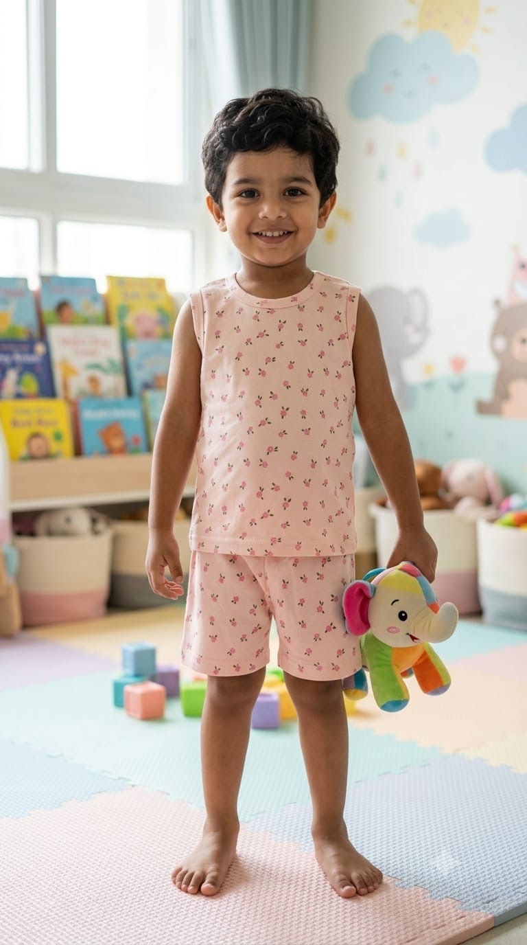 Pink Sleeveless Short set (1- 3 years)