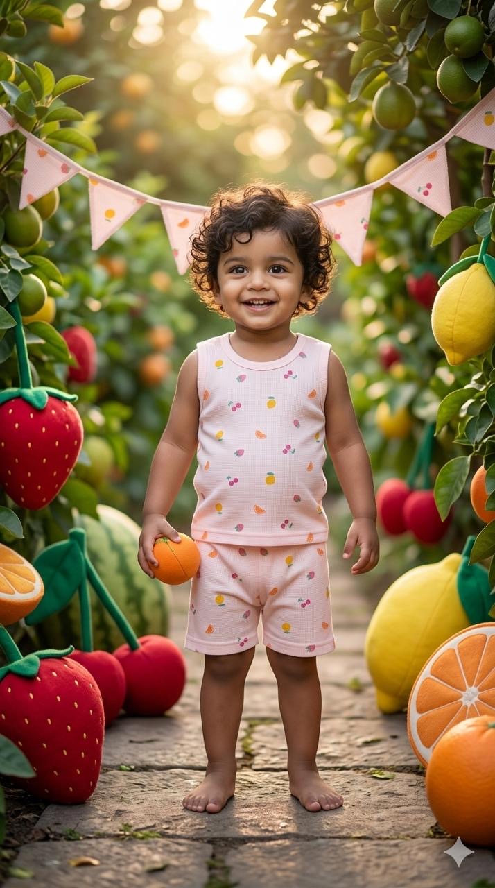 Fruits Sleeveless Short set (1- 3 years)
