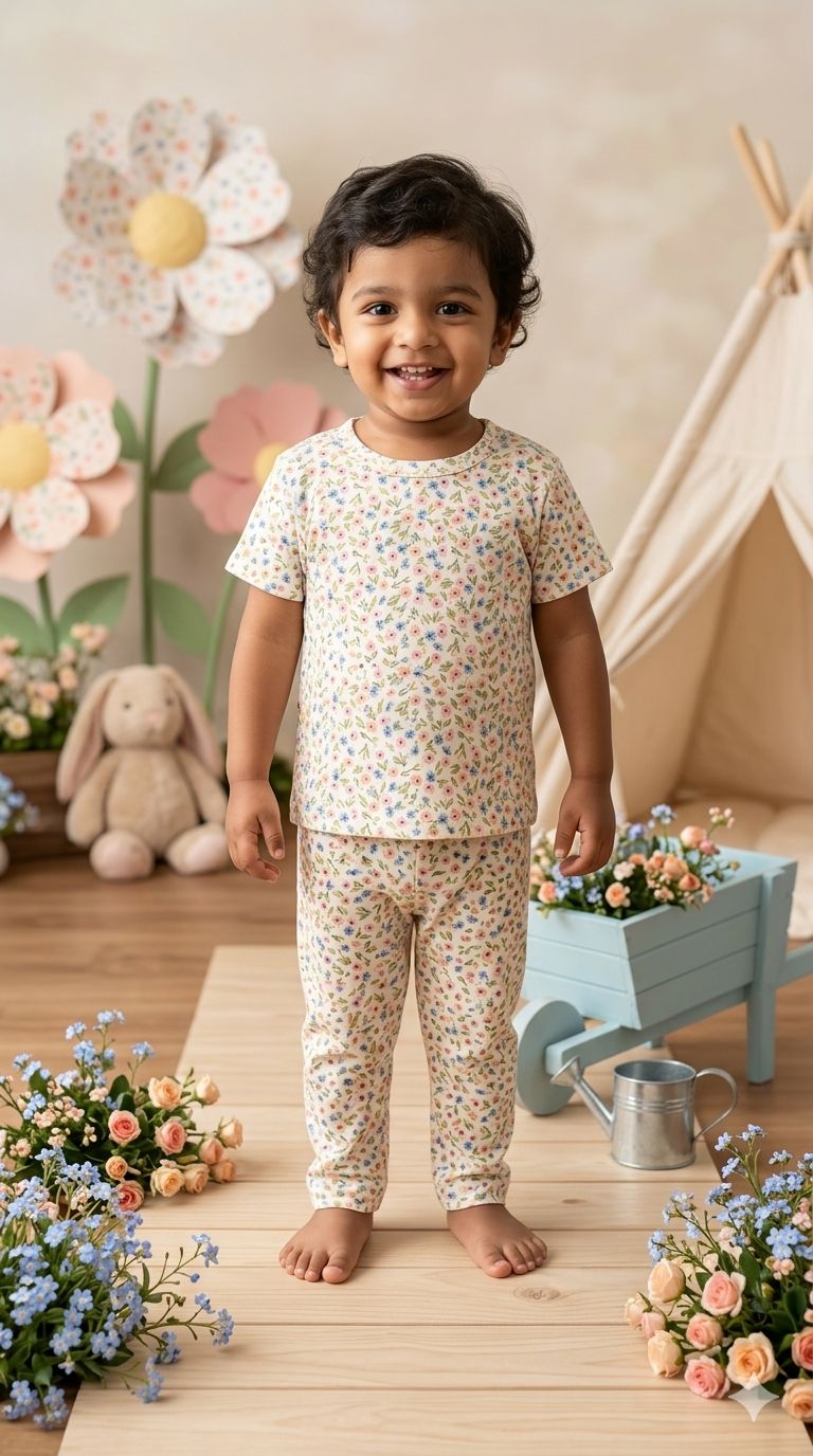 Floral Top & bottom set (6 months- 3 years)