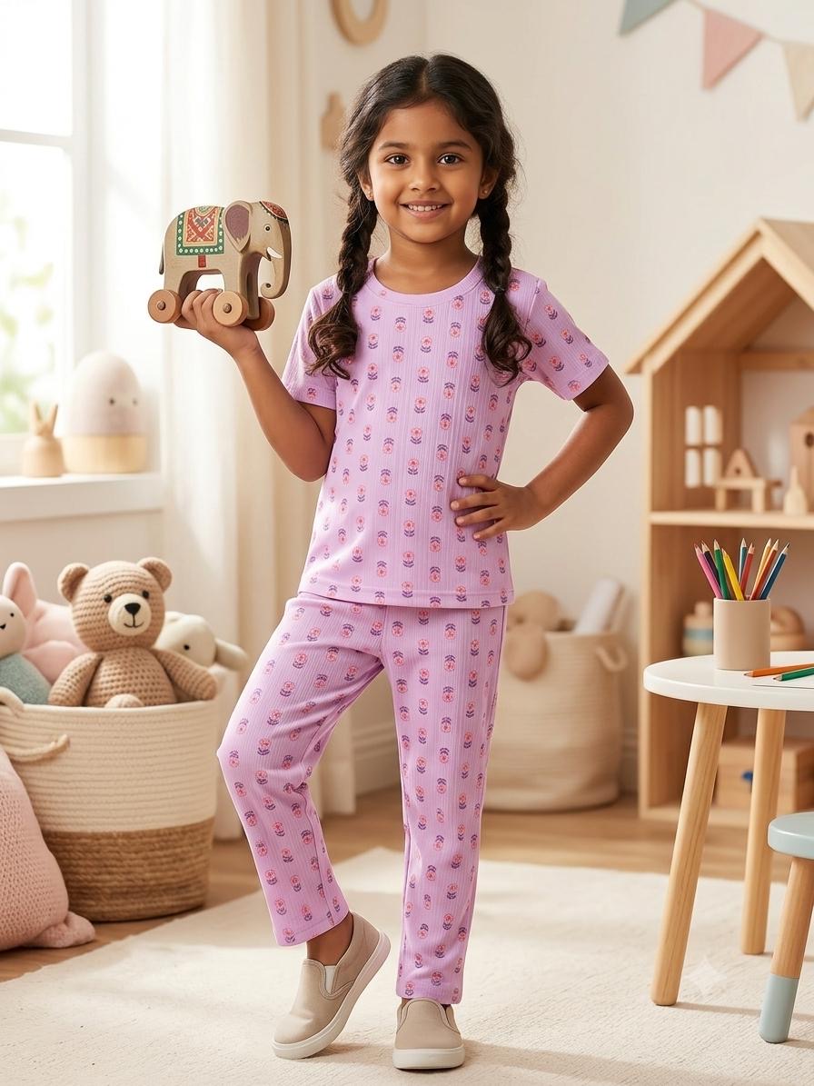 Purple Top & bottom set (6-10 Years)