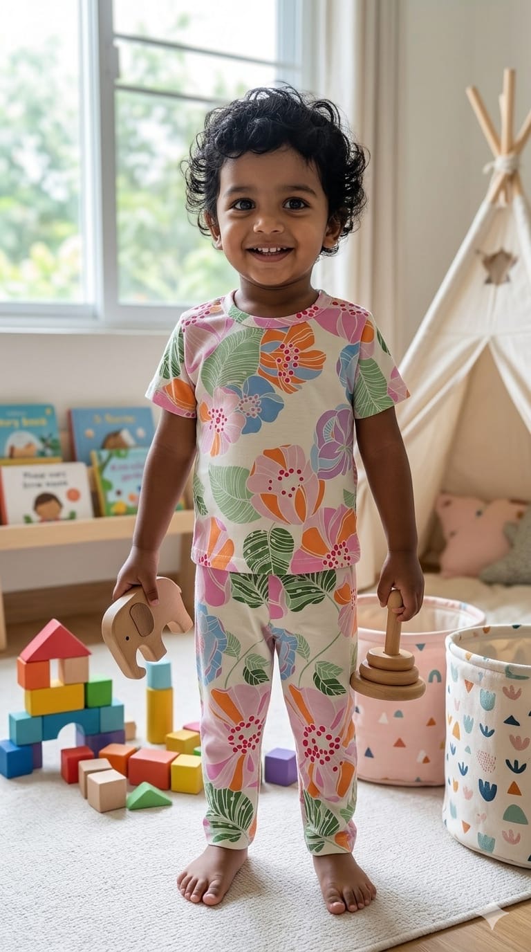 Colourful Top & bottom set (6 months-3 years)