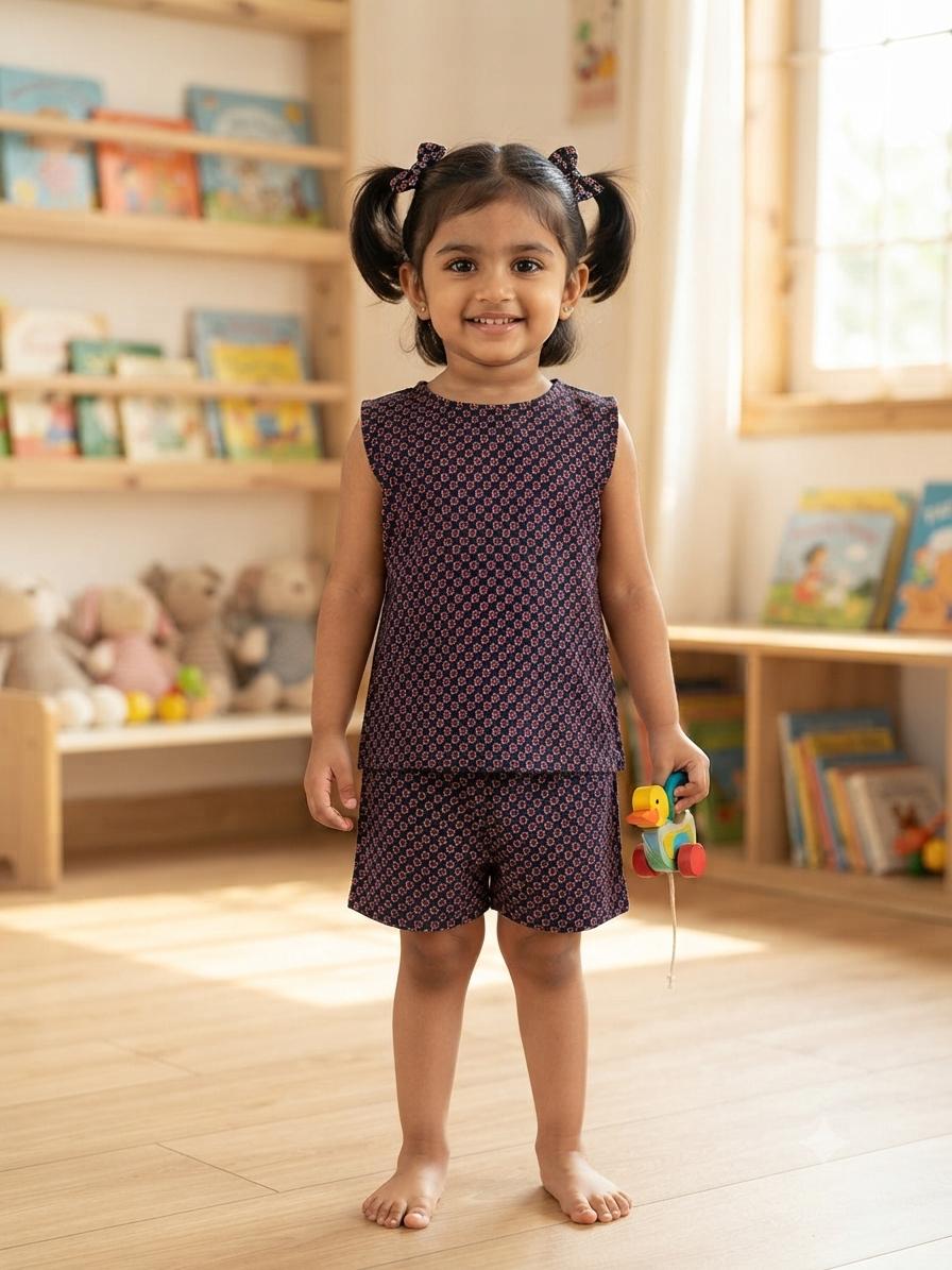 Brown Sleeveless Short set (3-4 years ) Codeas