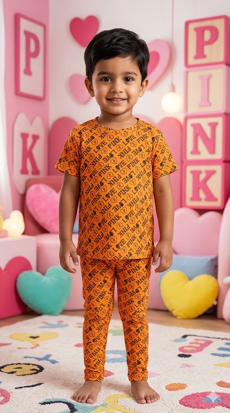 Orange Top & bottom Set (2-5 years )