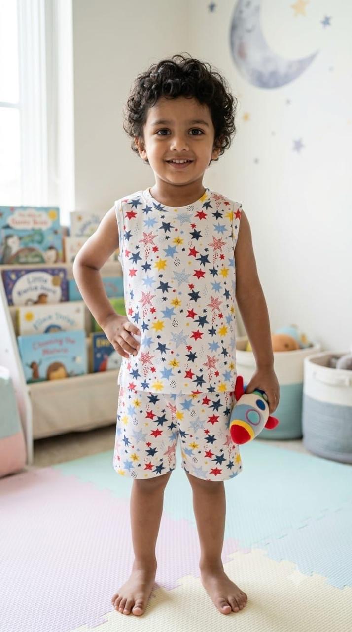 Star sleeveless short set (1-3 years)