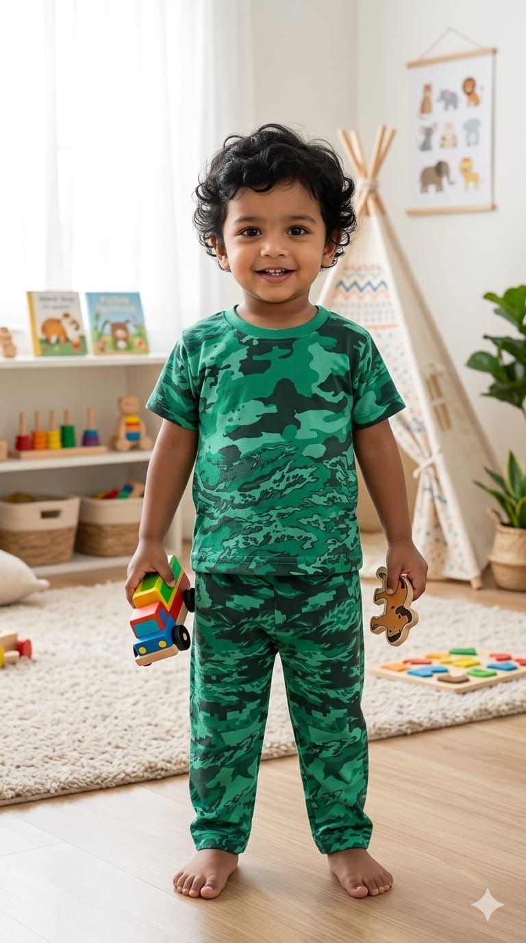 Green Top & bottom set (6 months-3 years)