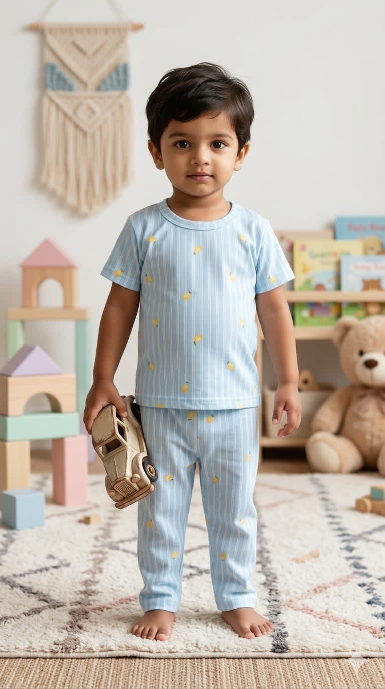 Blue yellow Top & bottom set (6 months-3 years)
