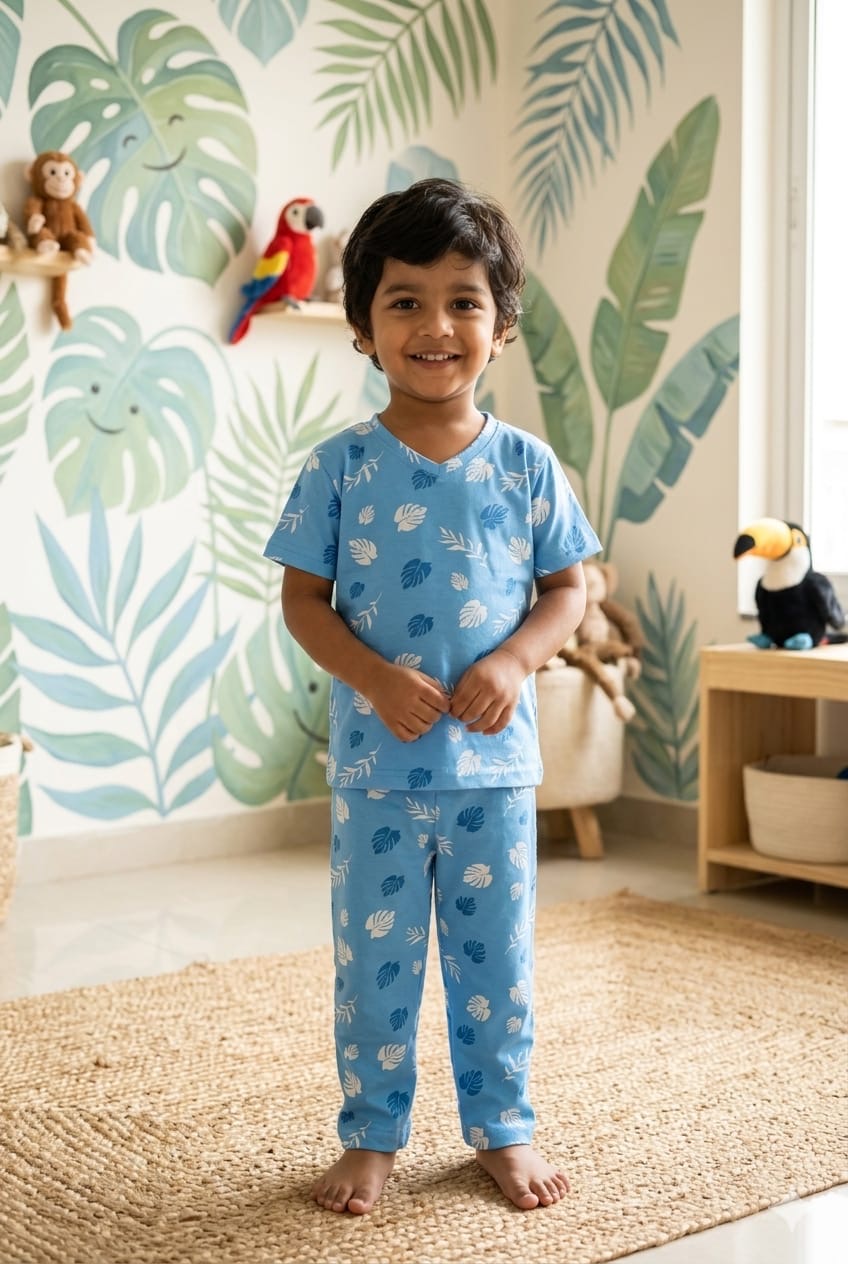 Blue white Top & Bottom set (1- 3 years)