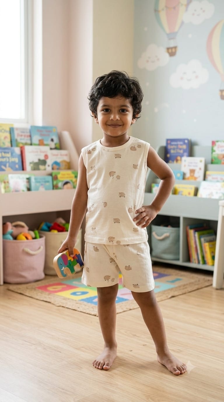 Bear Sleeveless Short set (1- 3 years)