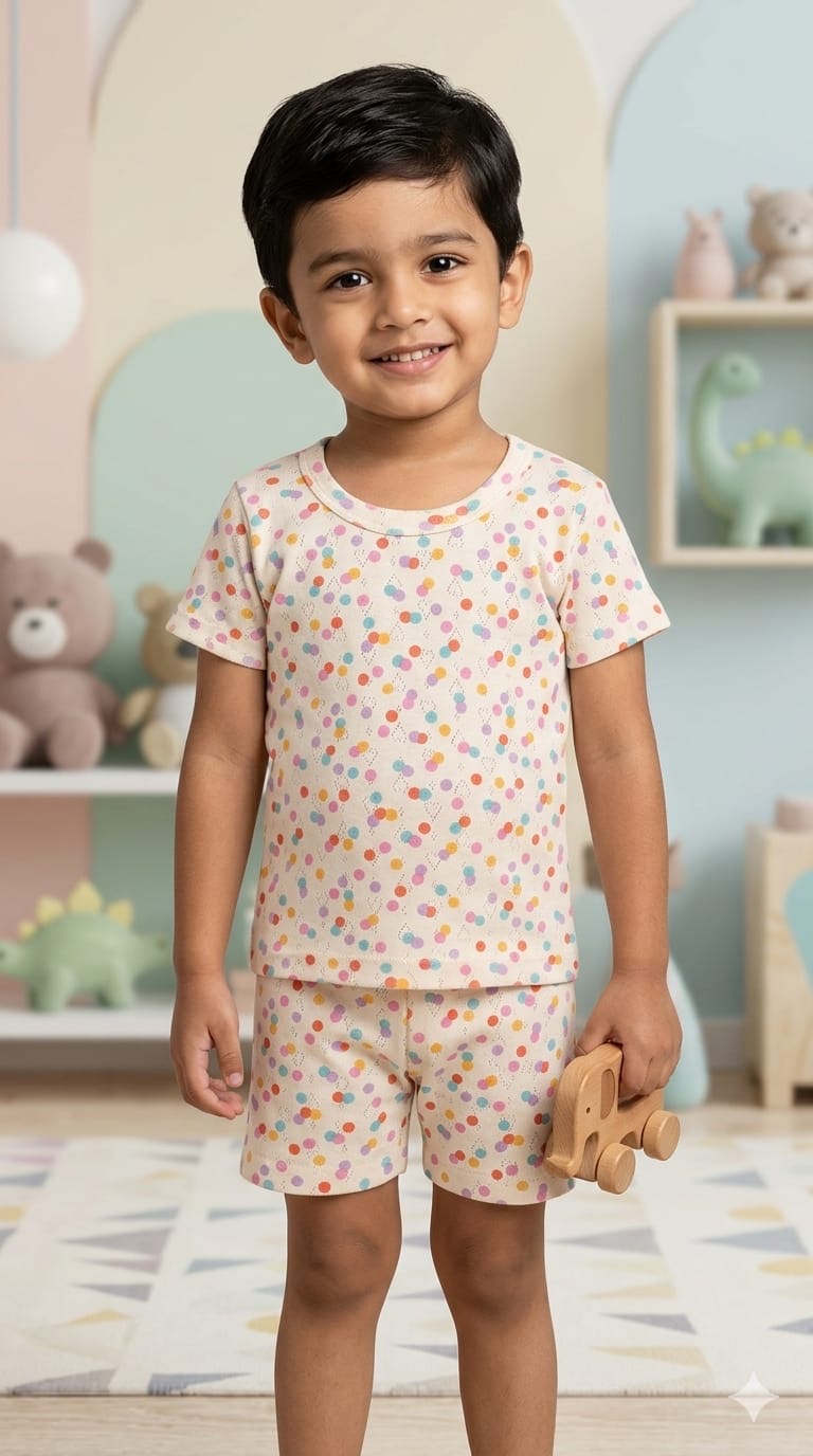 Colurful dots short set (6 months-3 years)