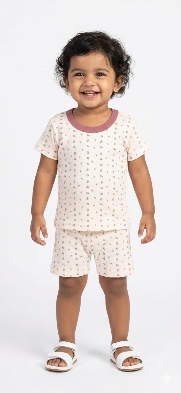 Cream Short set (6 months- 2 years)