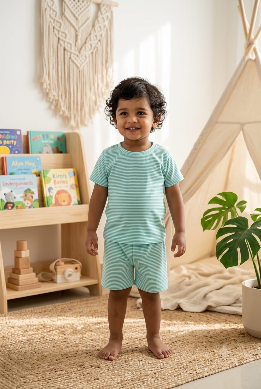 Blue stripes Short set (1- 3 years)