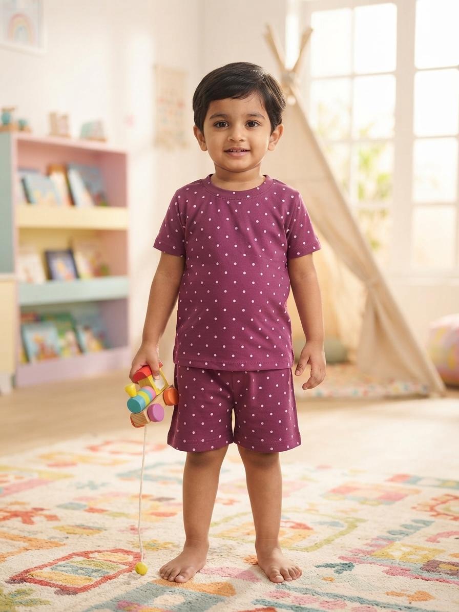 Dots white Short set (1-3 year)