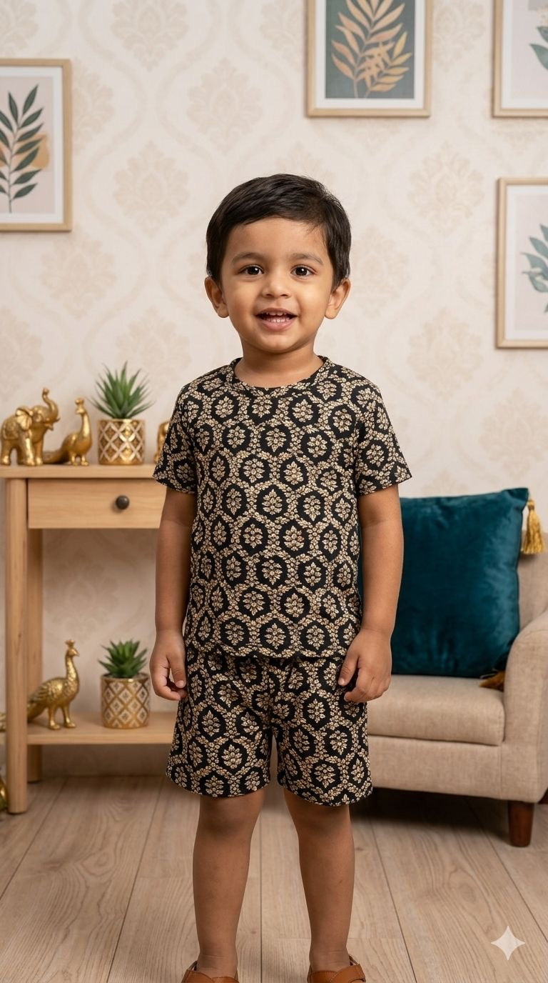 Black brown Short set (6 months- 3 years)
