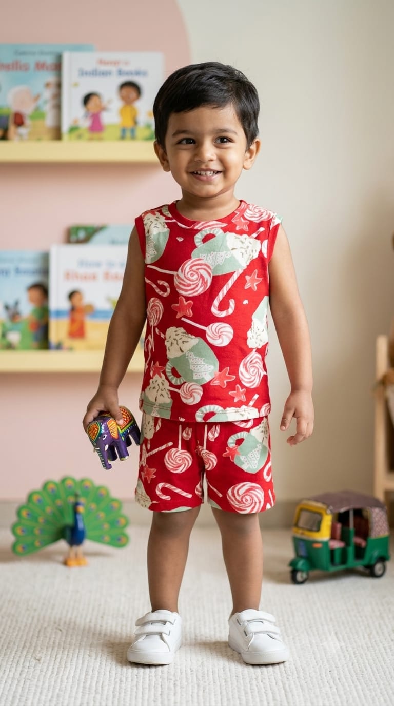 Candy Sleeveless Short set (1-3 year)
