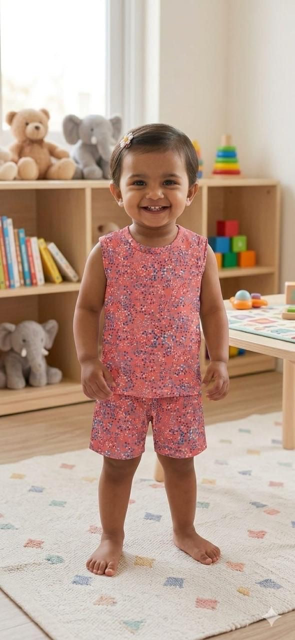 Mini colourful Sleeveless Short set (6 months- 3 years)