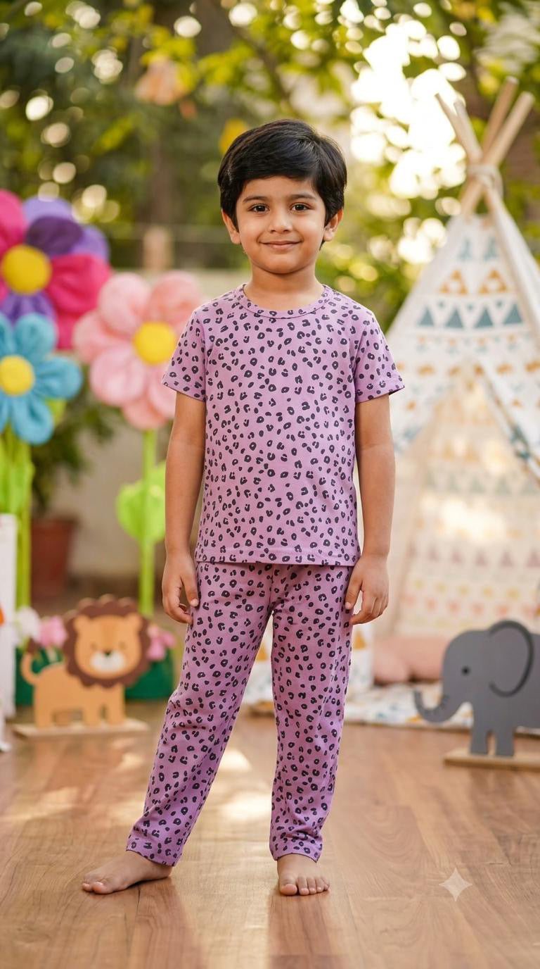 Purple black Top & bottom Set (2-5 year)