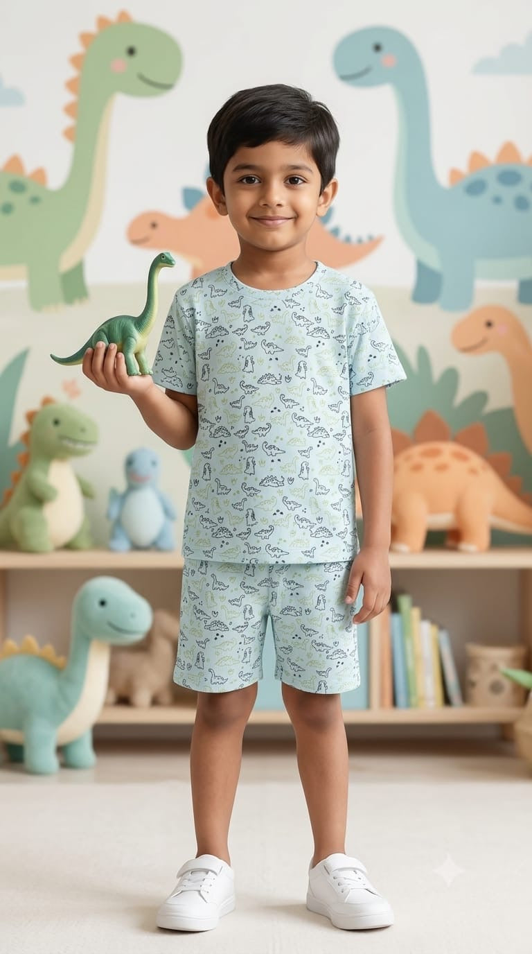 Blue dino Short set (1-6 years )Code:SA