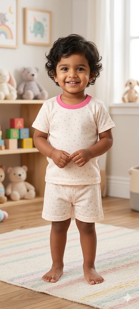 White pink Short set (6 months- 3 years)