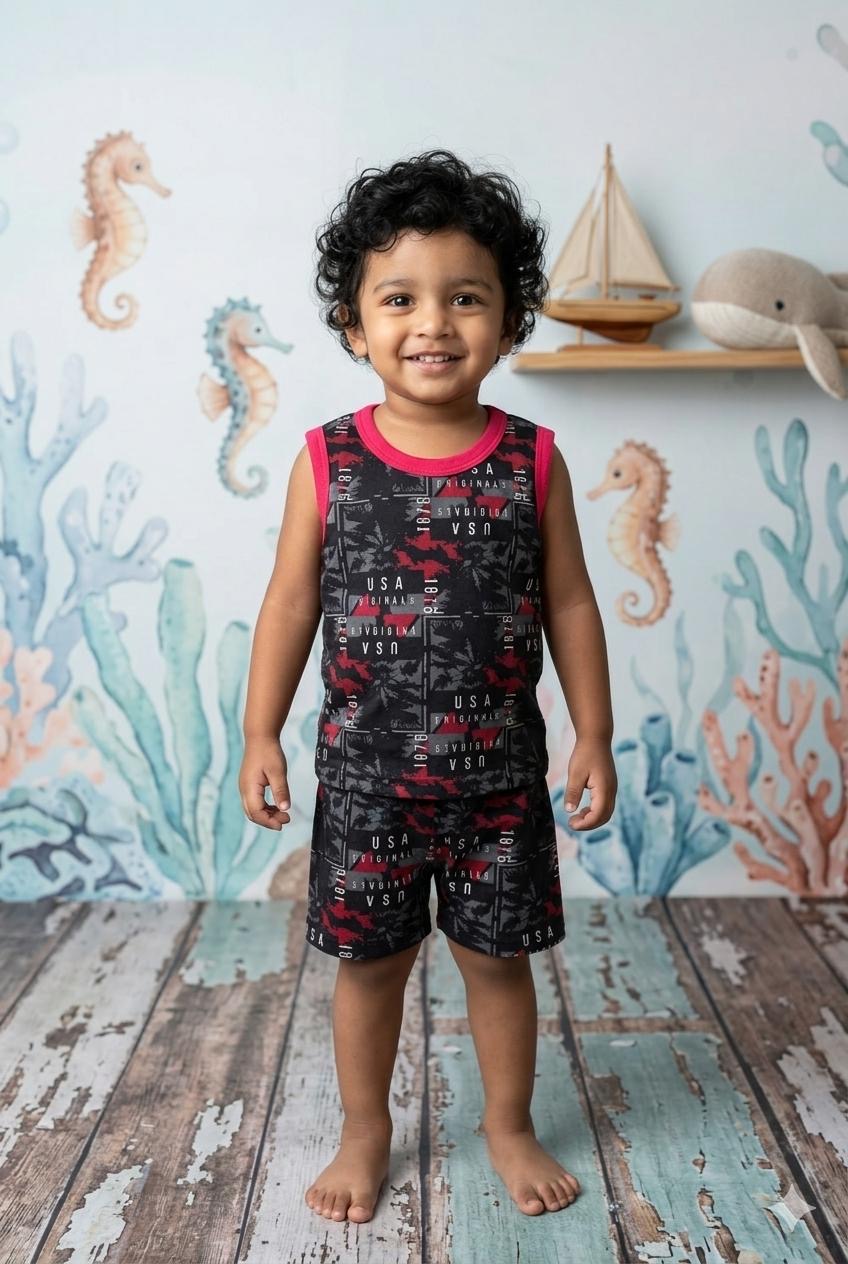 USA Sleeveless short set (6 months- 3 years)