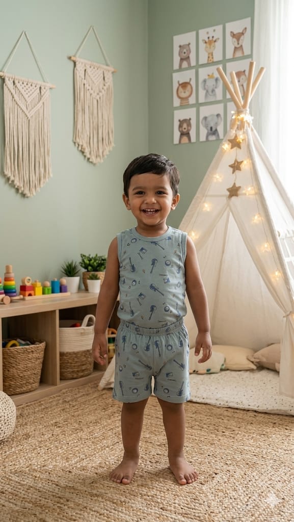Music Sleeveless Short set (1- 3 years)