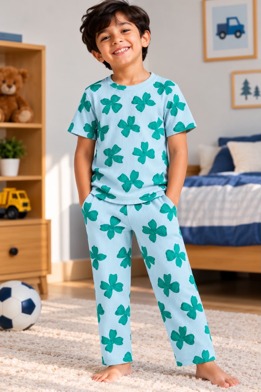 Blue ribbon Ribbed Pant Set (1-6 years )