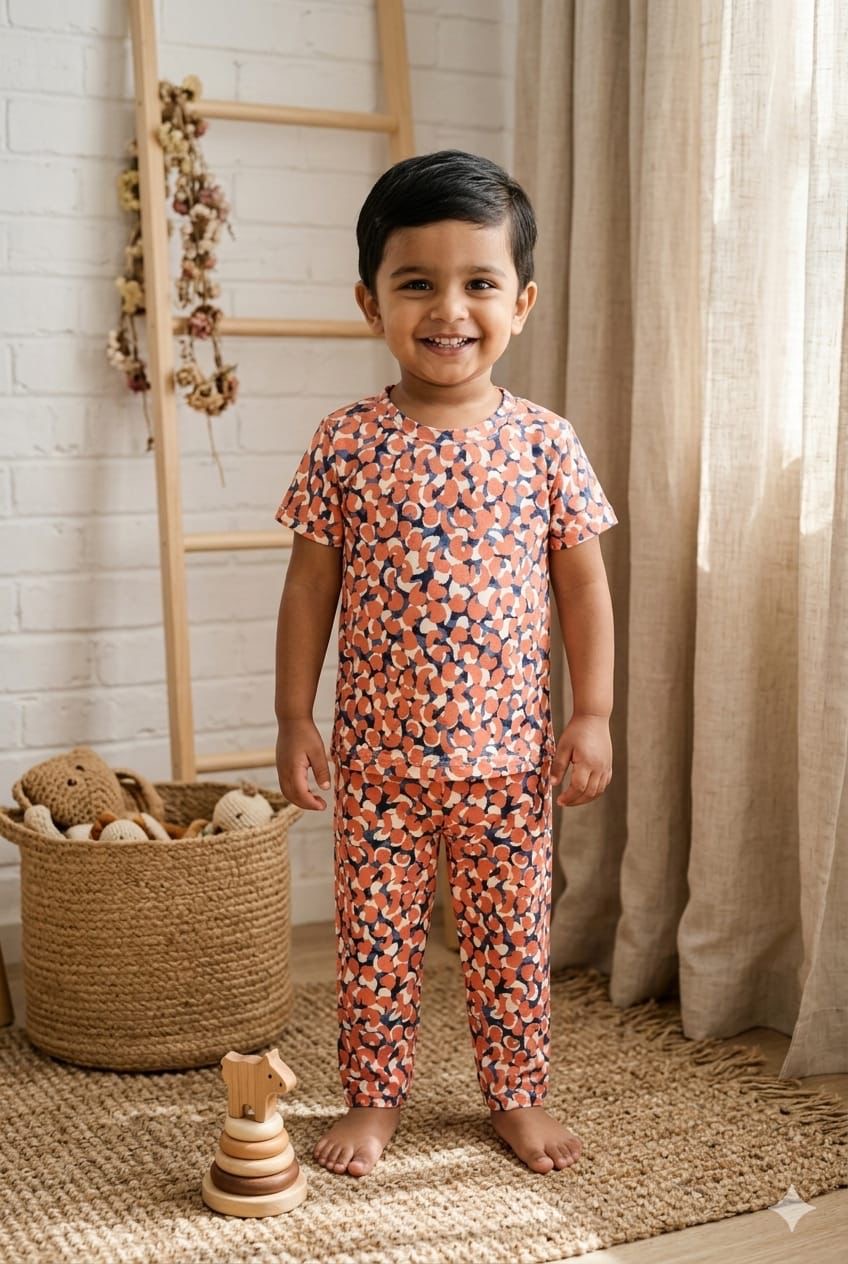 Orange Top & bottom set (6 months-3 years)