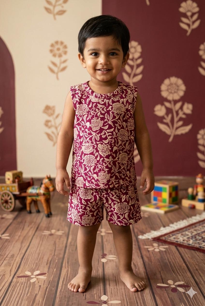 Art Sleeveless short set (6 months- 3 years)