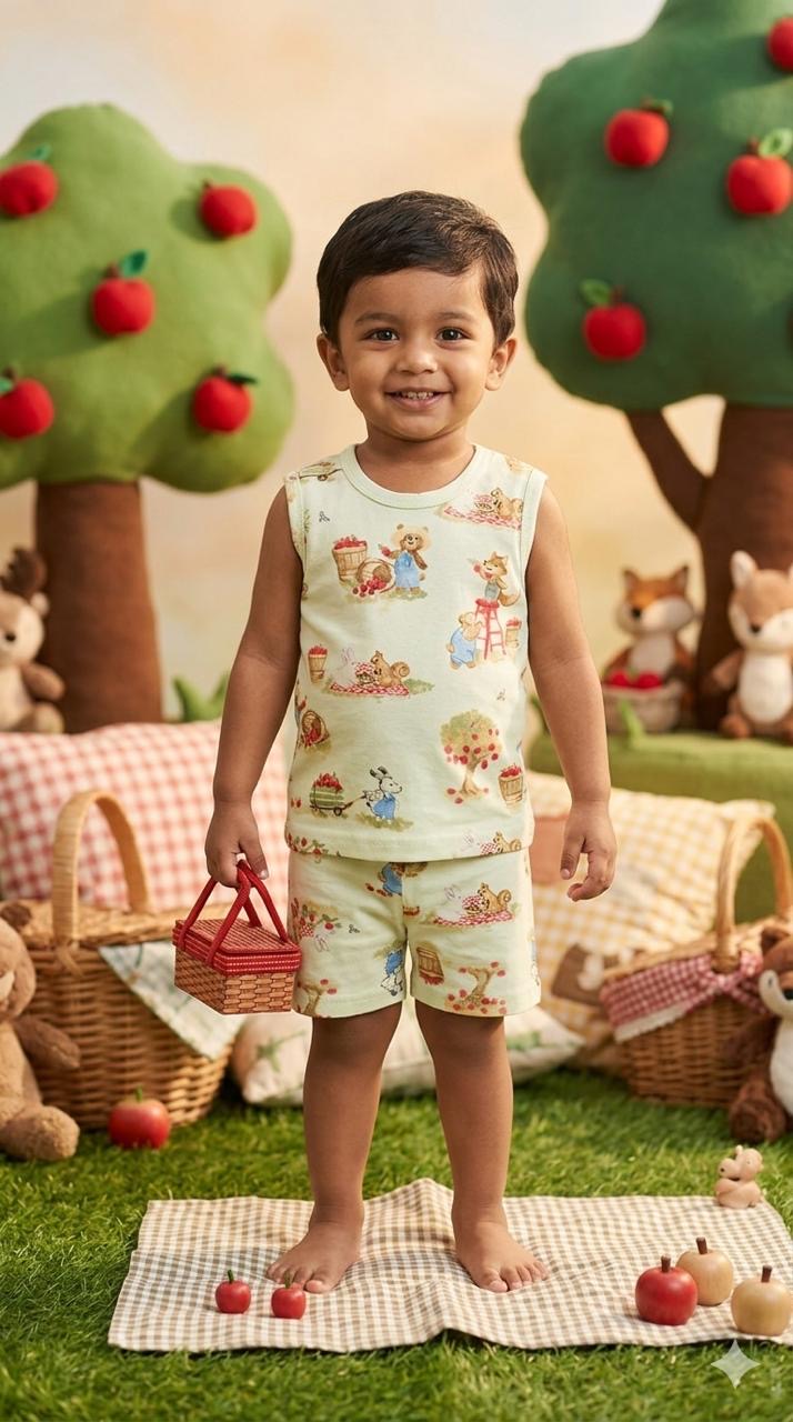 Bear Sleeveless Short set (1- 3 years)