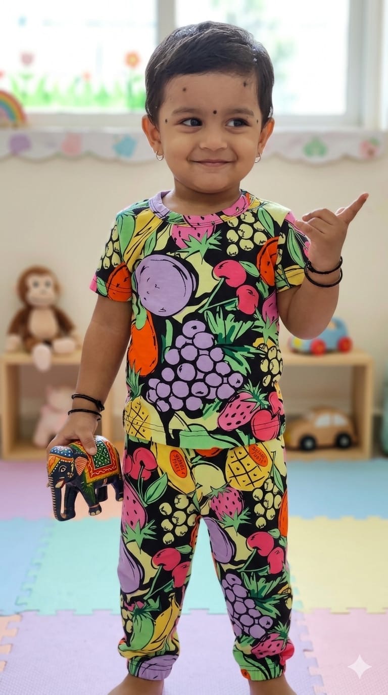 Colourful fruits Top & bottom set (6 months-3 years)