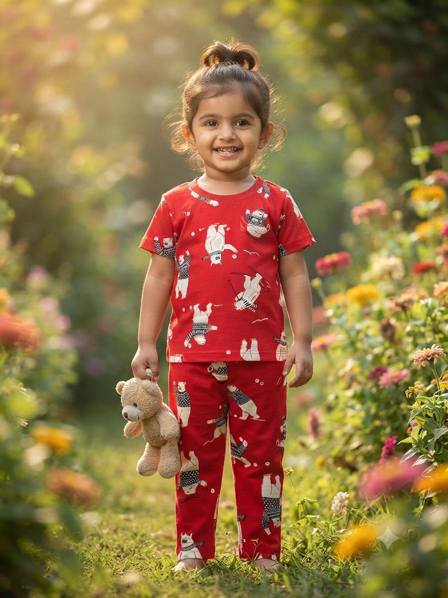 RED & white TOP & BOTTOM set (6 months- 3 years)