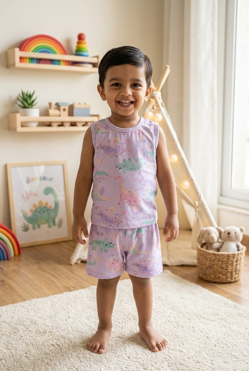 Purple Sleeveless Short set (3-5 years)