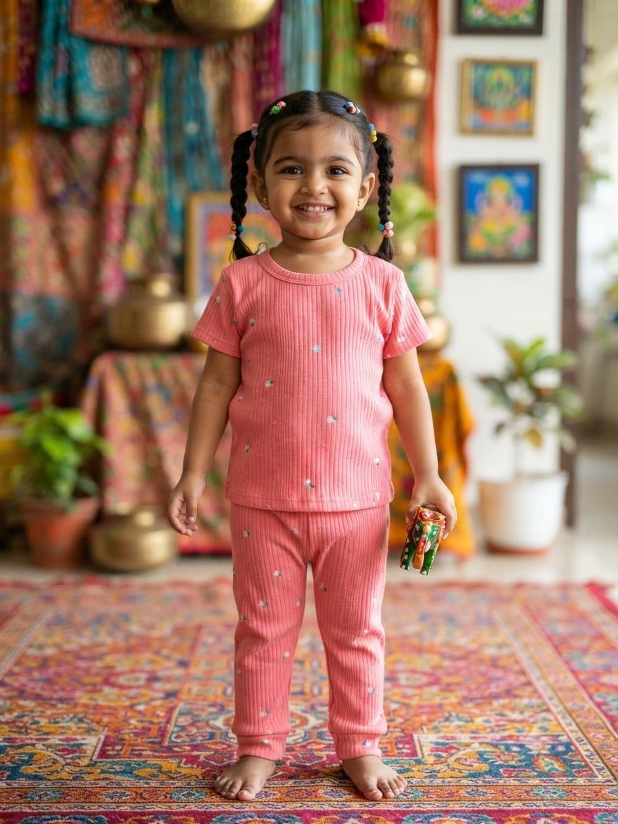 Pink Top & bottom set (6 months-3 year)
