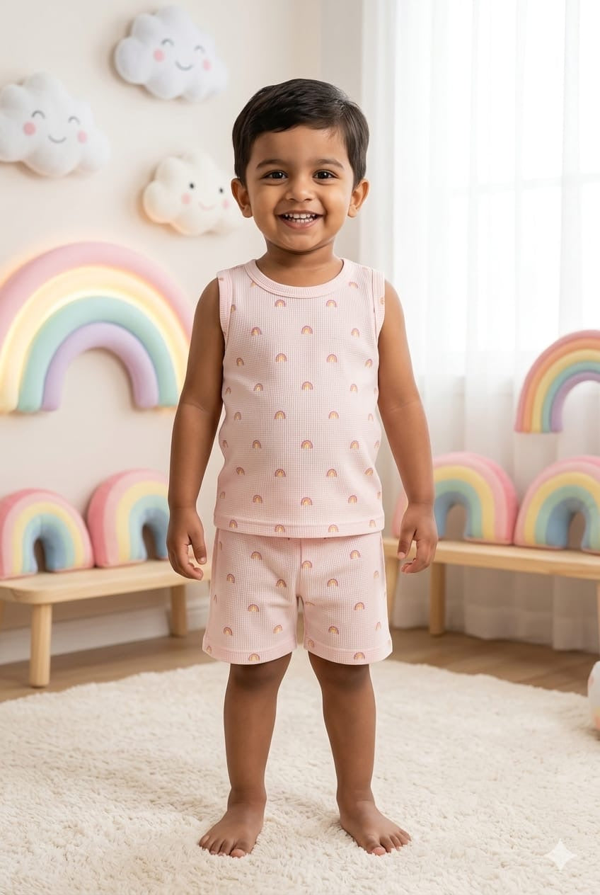 Pink rainbow Short set (6 months- 3 years)
