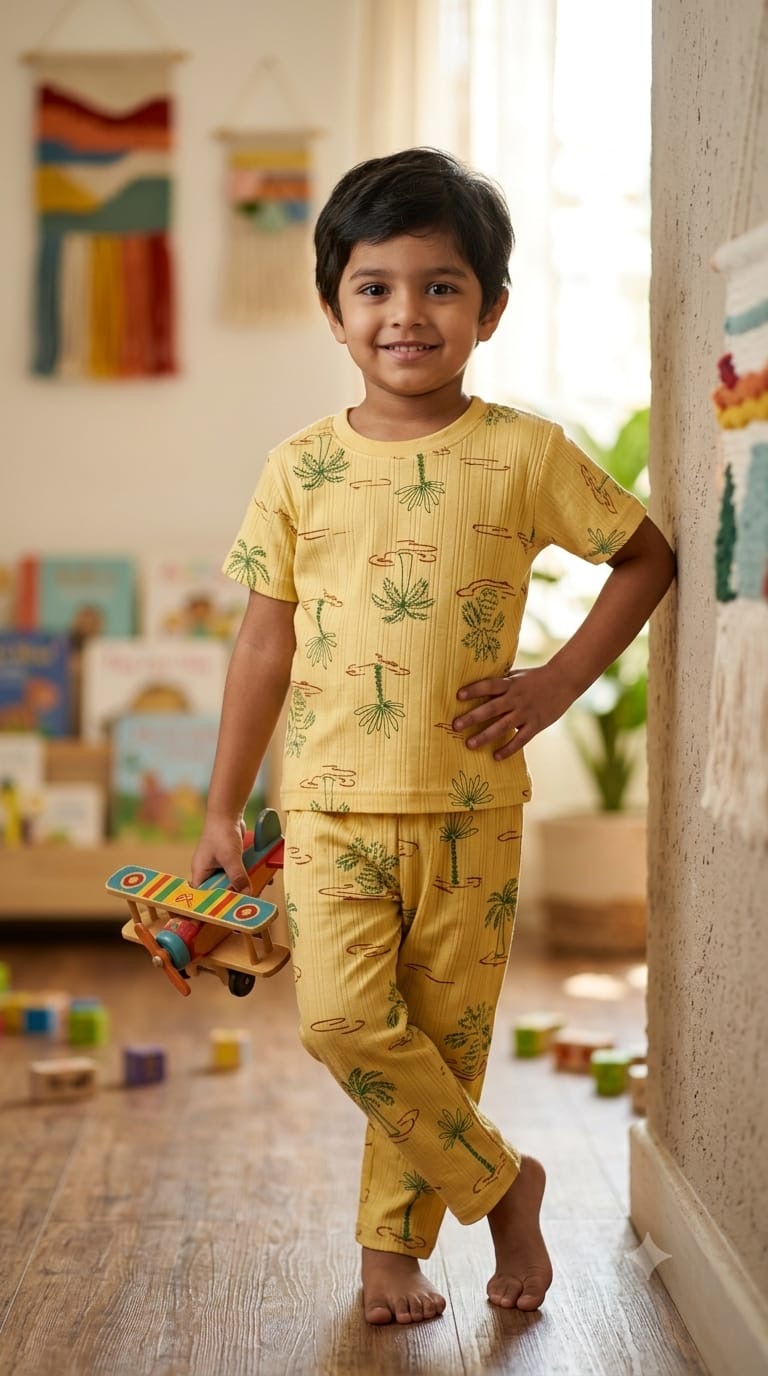 Yellow Top & bottom set (1-6 years )Code:SA