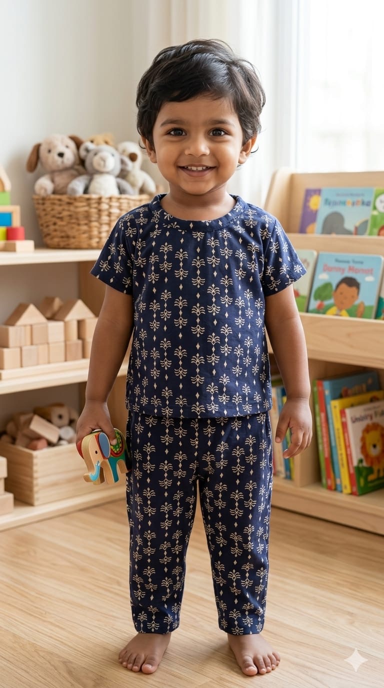 Navy blue Top & bottom set (6 months-3 years)