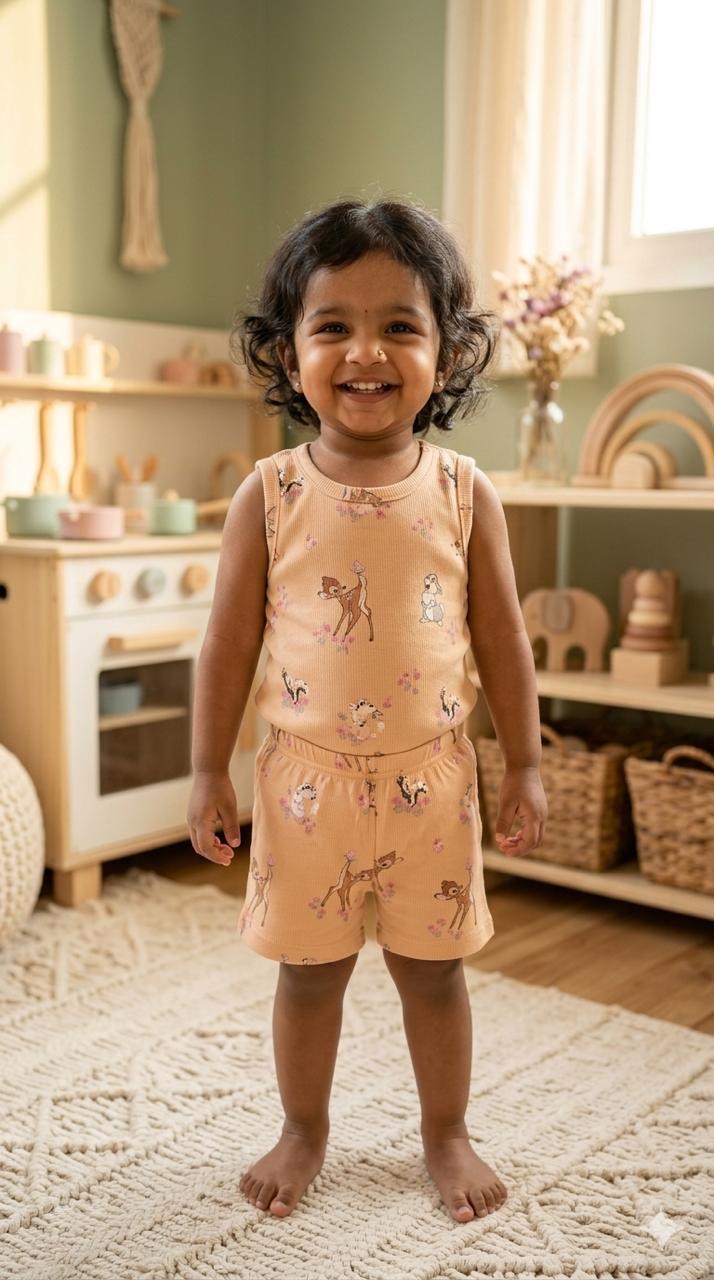 Deer Sleeveless Short set (3-5 years)