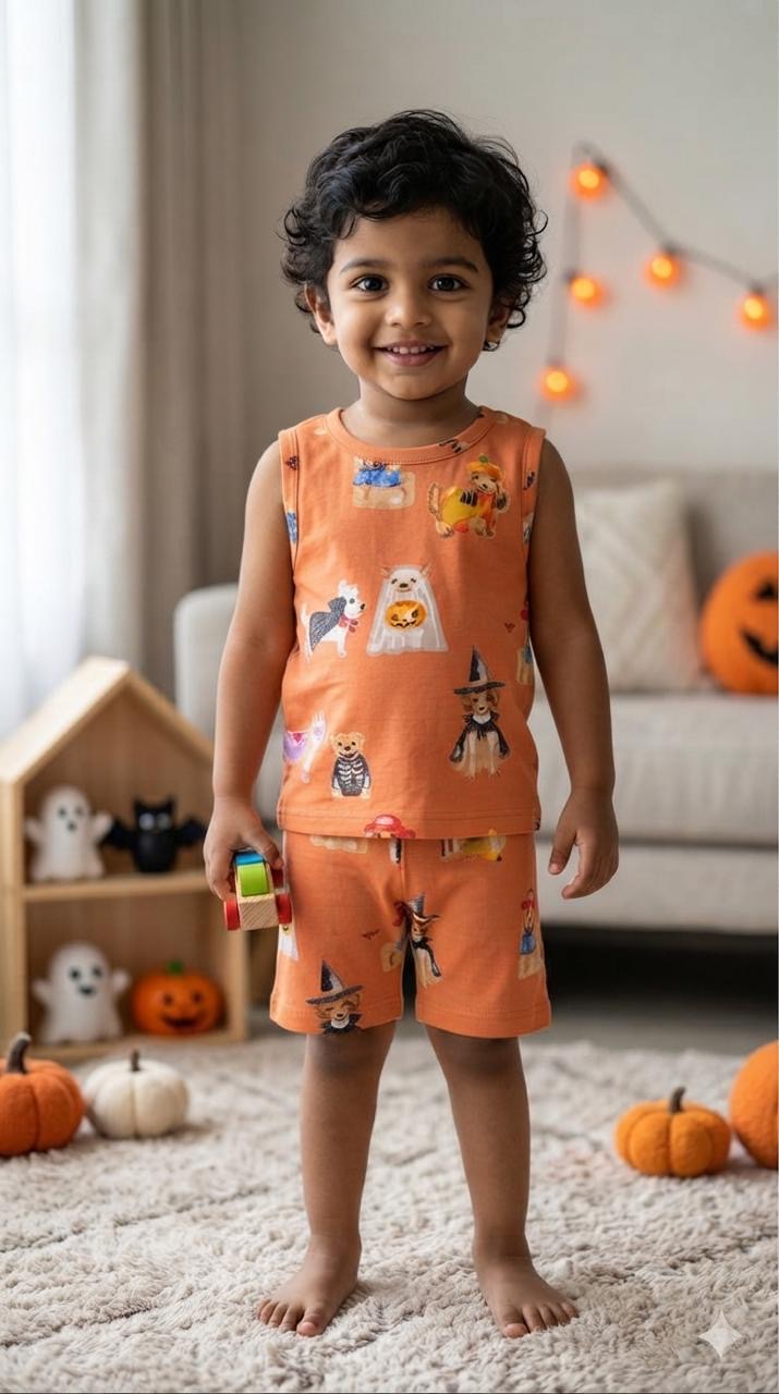 Halloween orange Short set (1-3 years)