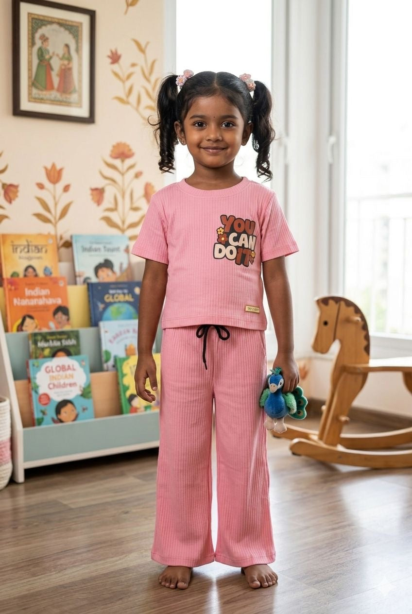 Pink Ribbed Plazoo set (4-5 years)Code:SA