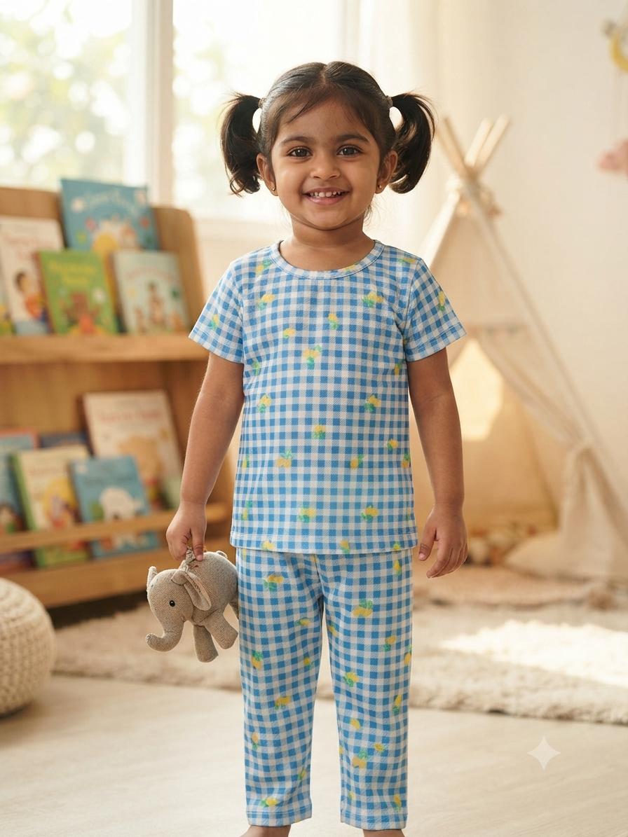 Blue yellow Top & bottom set (6 months -3 years )