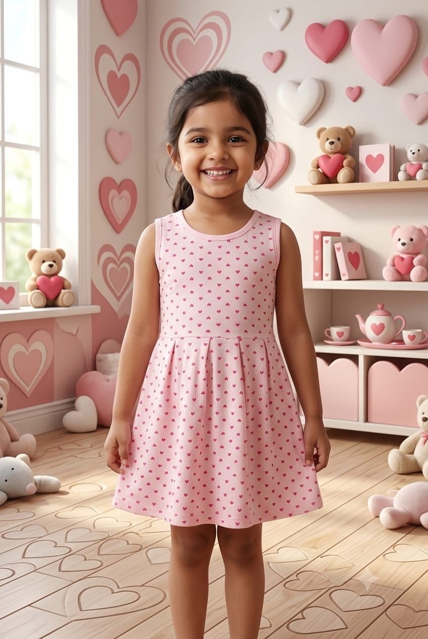 Pink hearts frock (6 months - 4 years)
