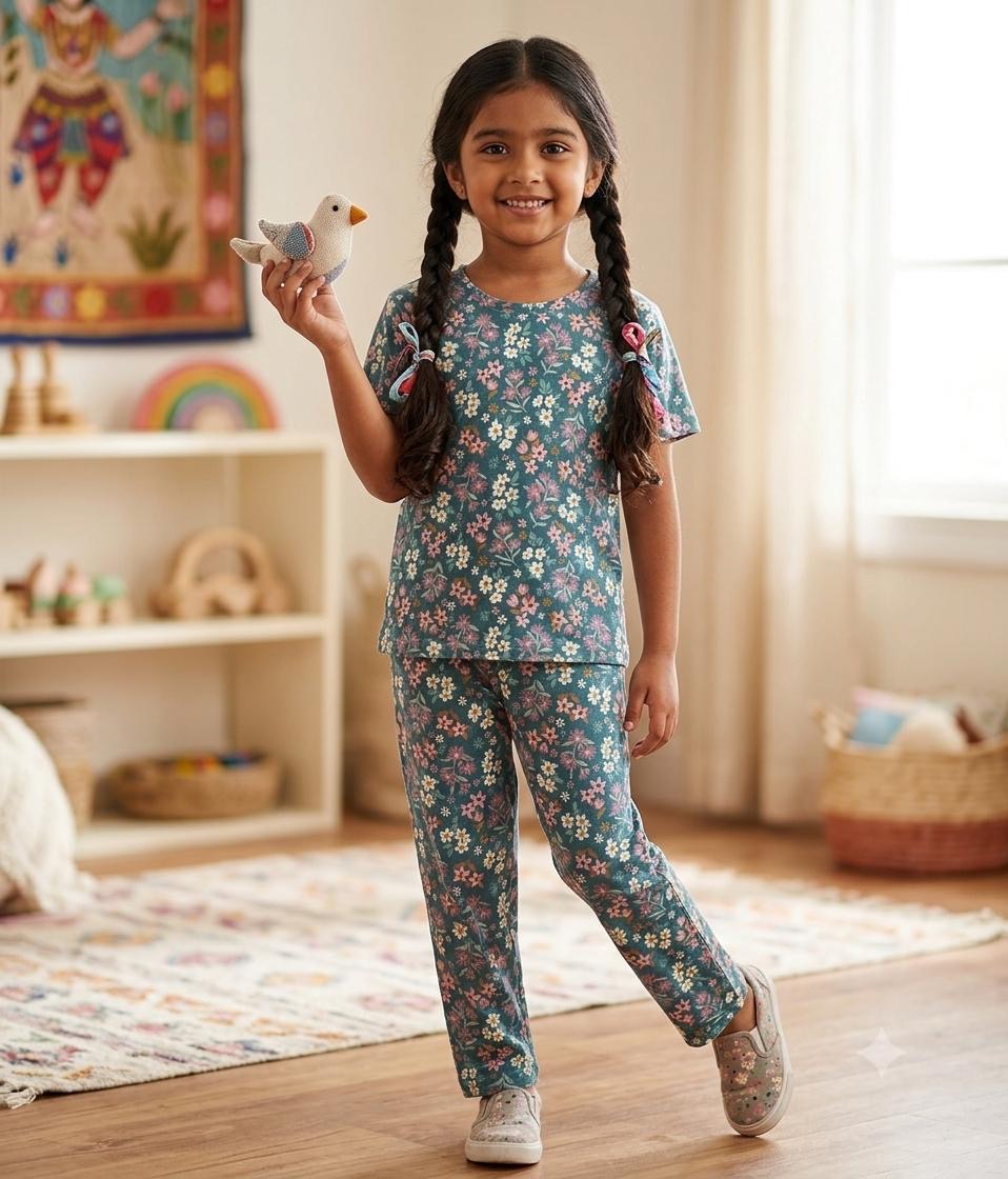Floral Top & bottom set (6-10 Years)