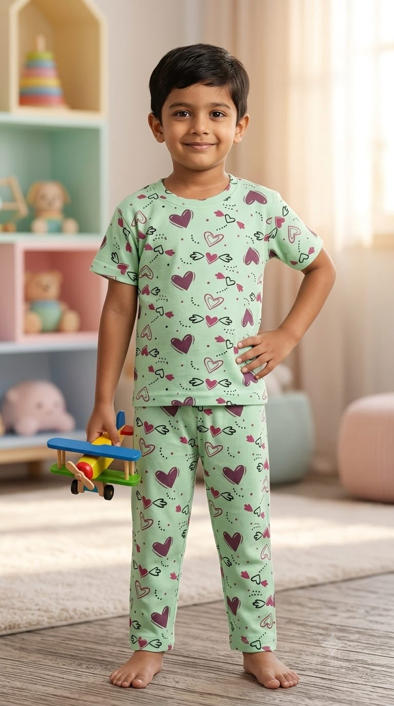 Hearts Top & bottom set (1-6 years )Code:SA