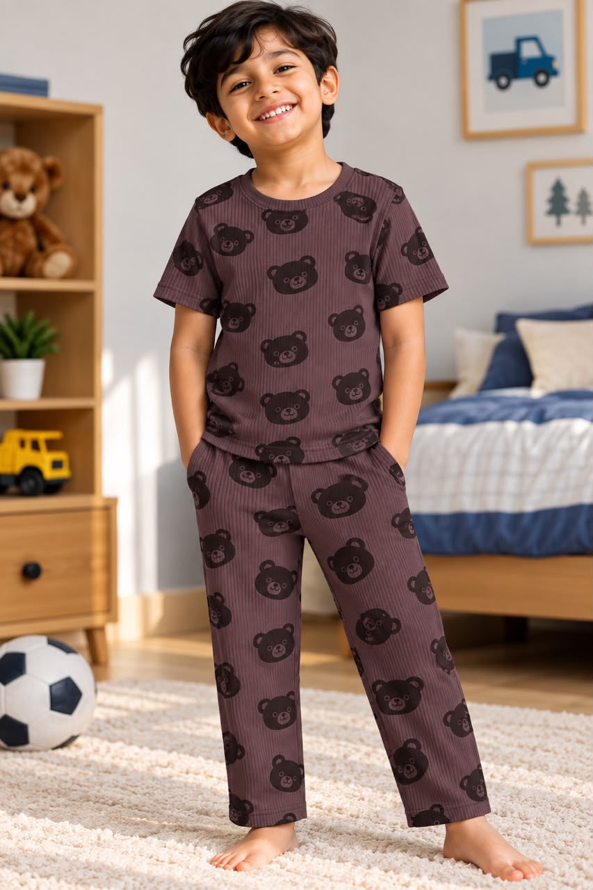 Teddy Ribbed Pant Set (1-6 years )