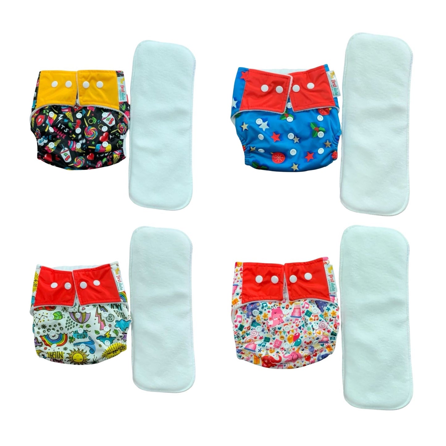 Cloth Diaper Pack of 4 ( Newborn-3 Years)- AT JUST Rs.275 EACH ASSORTED DESIGNS